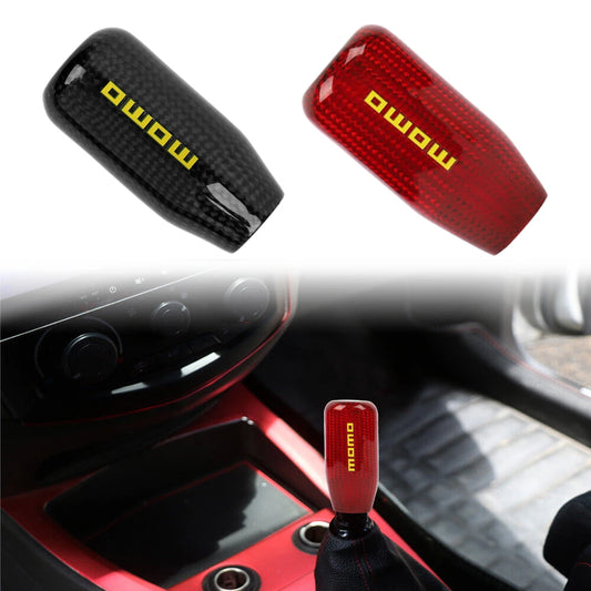 Universal MOMO Real Red Carbon Fiber Manual Gear Shift Knob Shifter Lever